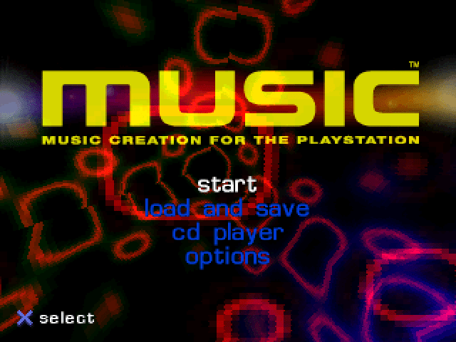 Music title screen for Playstation